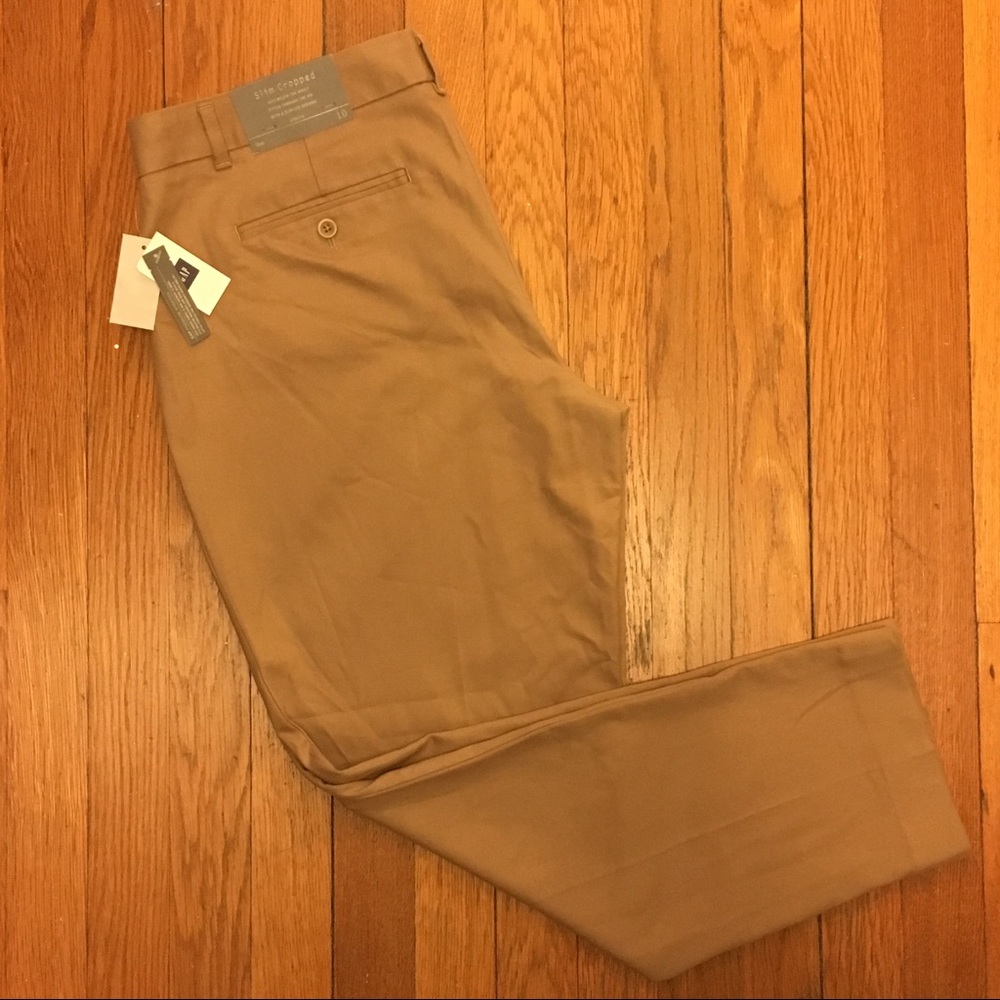 Gap Slim Cropped Stretch Dress Pant Beige Khaki 10